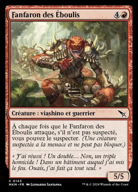Fanfaron des Éboulis, carte Magic MKM 143 — extension Murders at Karlov Manor