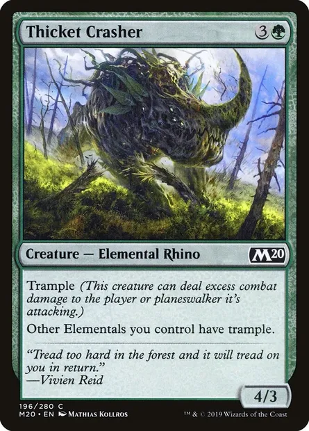 Thicket Crasher, Magic card M20 196 — Core Set 2020 set