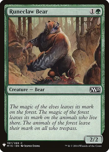 Runeclaw Bear, Magic card PLST M15-197 — The List set