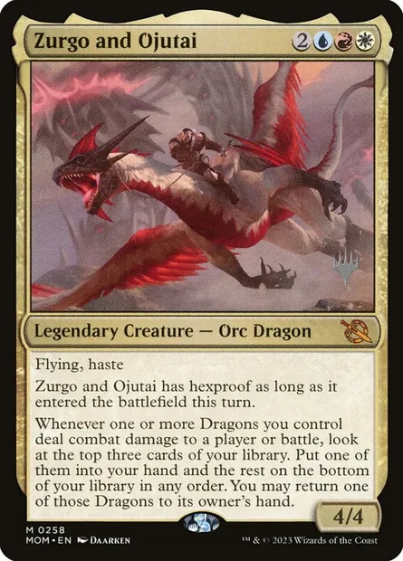Zurgo et Ojutaï, carte Magic PMOM 258p — extension March of the Machine Promos