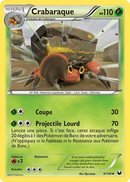 Crabaraque, carte Pokémon DEX 8 — extension Explorateurs Obscurs