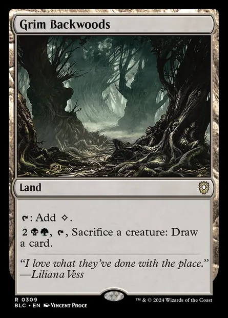 Grim Backwoods, Magic card BLC 309 — Bloomburrow Commander set