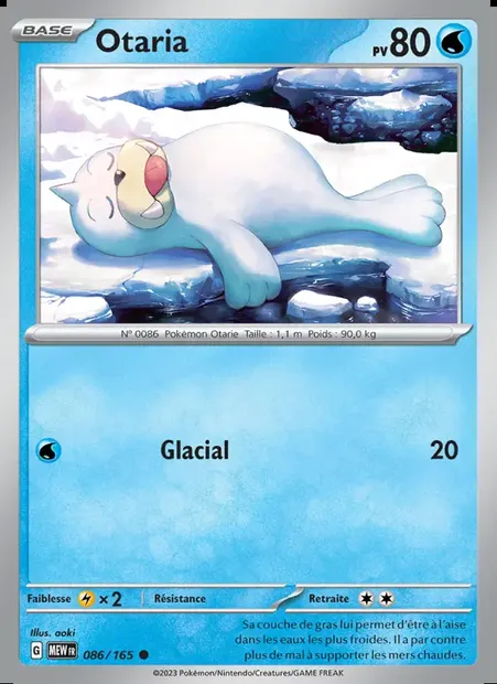 Otaria, carte Pokémon MEW 086 — extension 151