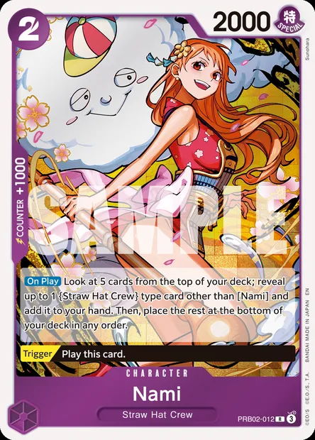 Nami, One Piece card PRB02-012 — ONE PIECE CARD THE BEST vol.2 set