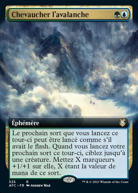 Chevaucher l'avalanche, carte Magic AFC 325 — extension Forgotten Realms Commander
