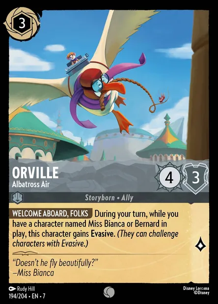 Orville - Albatross Air, Disney Lorcana card CH7-194 — Archazia's Island set