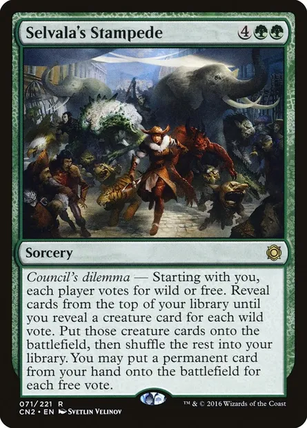Selvala's Stampede, Magic card CN2 71 — Conspiracy: Take the Crown set