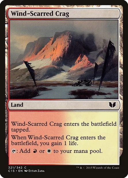 Wind-Scarred Crag, Magic card C15 321 — Commander 2015 set