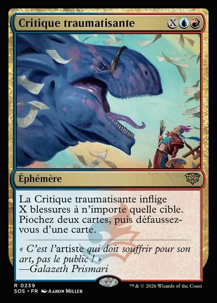 Critique traumatisante, carte Magic SOS 239 — extension Secrets of Strixhaven