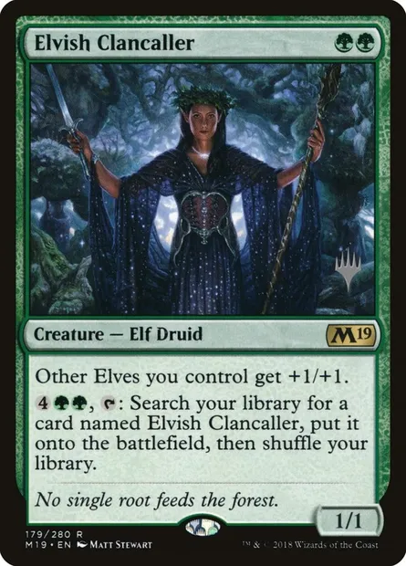 Elvish Clancaller, Magic card PM19 179p — Core Set 2019 Promos set