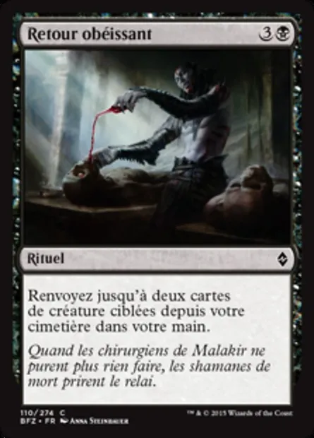 Retour obéissant, carte Magic BFZ 110 — extension La bataille de Zendikar