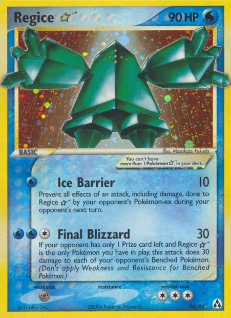 Regice ☆, Pokémon card LM 90 — Legend Maker set