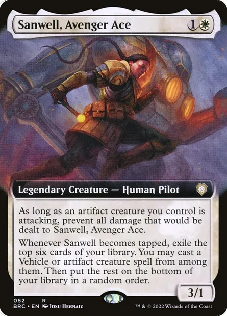 Sanwell, Avenger Ace, Magic card BRC 52 — The Brothers' War Commander set