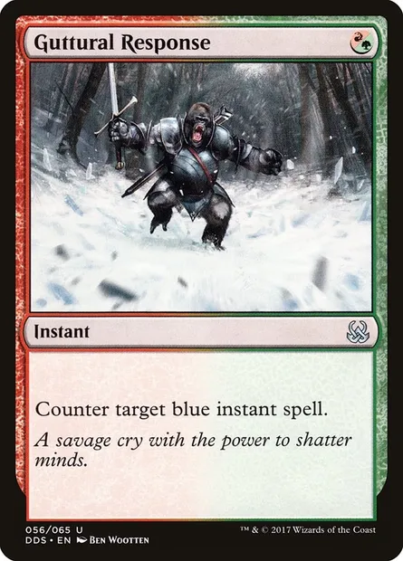 Réponse gutturale, carte Magic DDS 56 — extension Duel Decks: Mind vs. Might