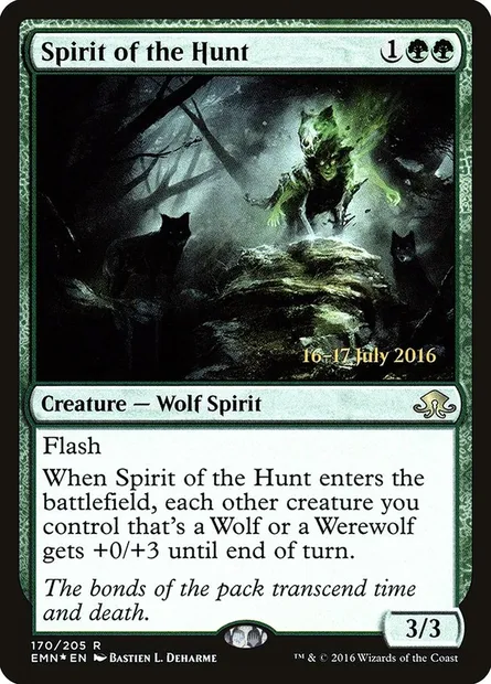 Esprit de la chasse, carte Magic PEMN 170s — extension Eldritch Moon Promos