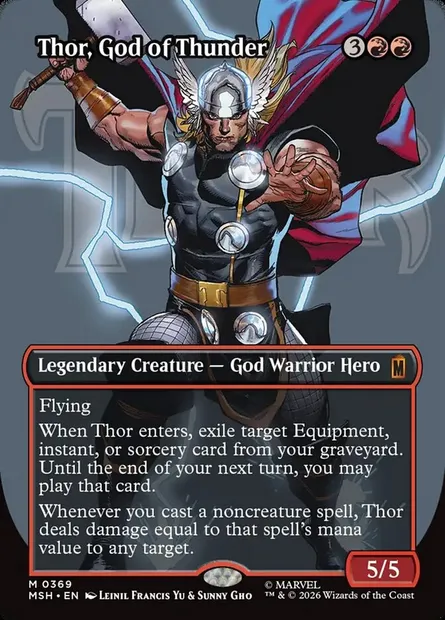 Thor, God of Thunder, Magic card MSH 369 — Marvel Super Heroes set