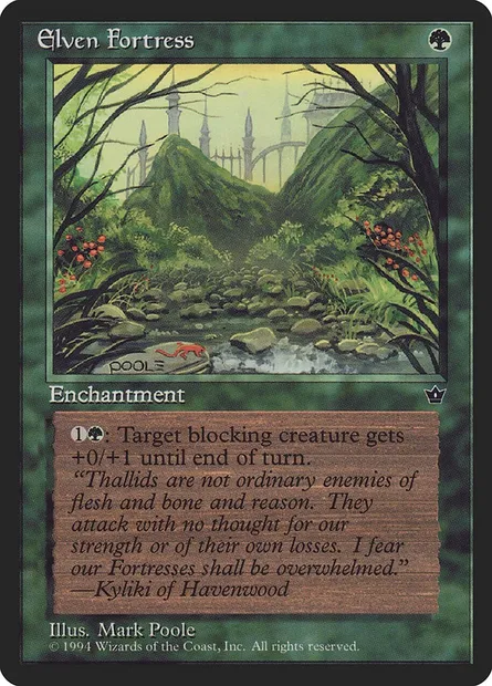 Elven Fortress, Magic card FEM 65c — Fallen Empires set