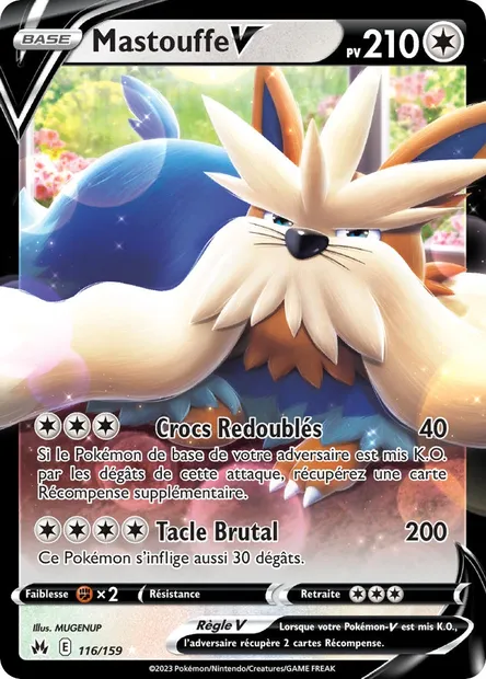Mastouffe V, carte Pokémon CRZ 116 — extension Zénith Suprême