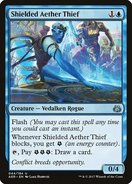 Shielded Aether Thief, Magic card AER 44 — Aether Revolt set