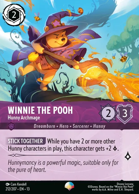 Winnie the Pooh - Hunny Archmage, Disney Lorcana card CH13-212 — Attack of the Vine! set