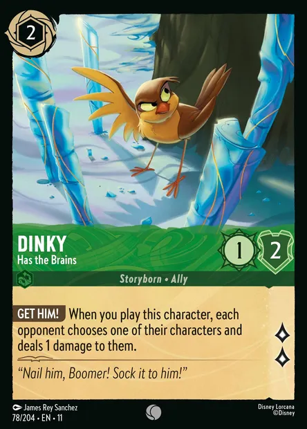 Dinky - Has the Brains, Disney Lorcana card CH11-078 — Winterspell set
