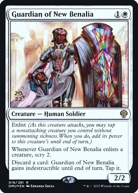 Guardian of New Benalia, Magic card PDMU 19s — Dominaria United Promos set