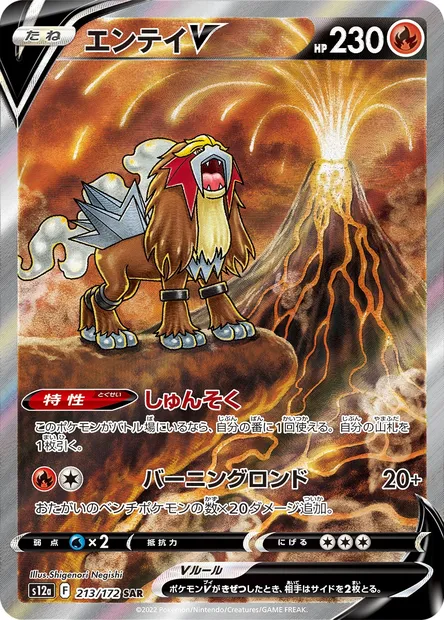 Entei V, carte Pokémon S12a 213 — extension VSTAR Universe