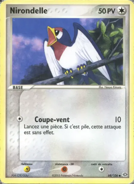 Nirondelle, carte Pokémon EM 68 — extension EX Émeraude