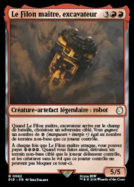 Le Filon maître, excavateur, carte Magic PIP 62 — extension Fallout