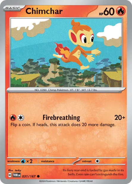Chimchar, Pokémon card TWM 031 — Twilight Masquerade set