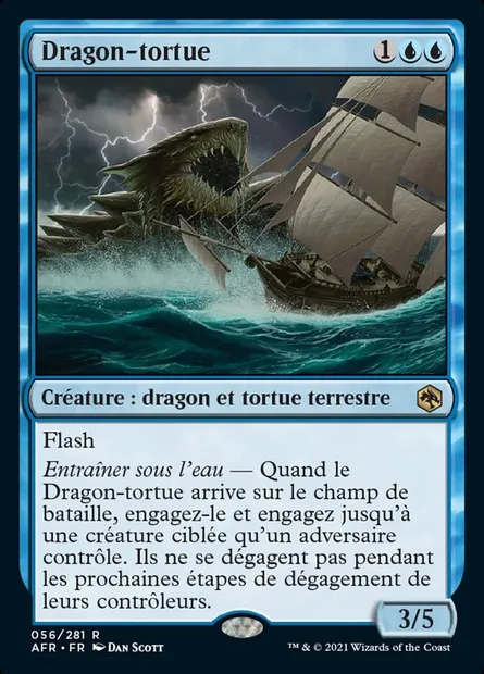 Dragon-tortue, carte Magic AFR 56 — extension Forgotten Realms: Aventures dans les Royaumes Oubliés
