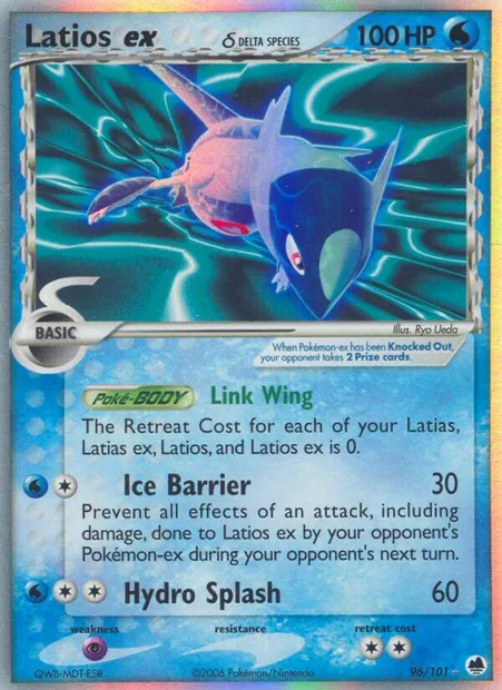 Latios ex δ, Pokémon card DF 96 — Dragon Frontiers set