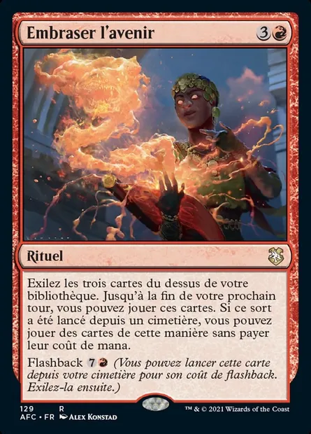 Embraser l'avenir, carte Magic AFC 129 — extension Forgotten Realms Commander