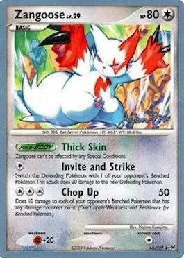 Zangoose LV.29, Pokémon card WCD09 066 — World Championship Decks 2009 set