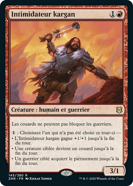 Intimidateur kargan, carte Magic ZNR 145 — extension Renaissance de Zendikar