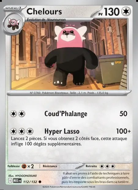 Chelours, carte Pokémon MEG 112 — extension Méga-Évolution