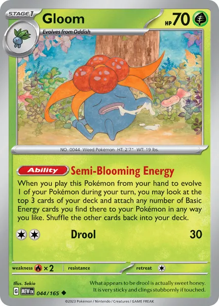 Gloom, Pokémon card MEW 044 — 151 set