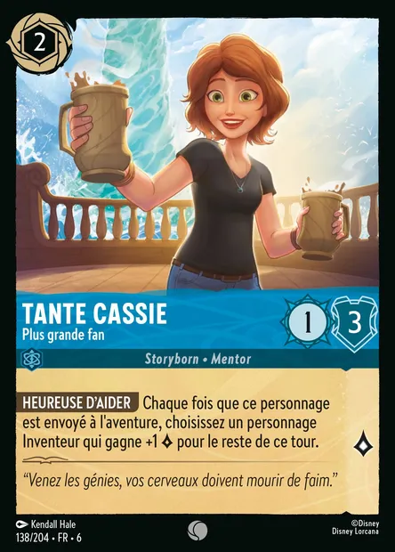 Tante Cassie - Plus grande fan, carte Disney Lorcana CH6-138 — extension La Mer Azurite