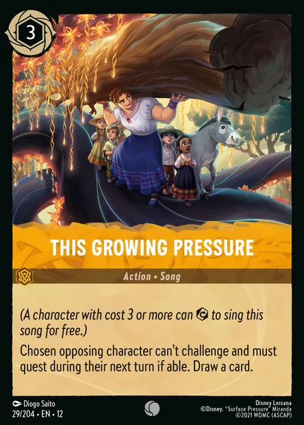 This Growing Pressure, Disney Lorcana card CH12-029 — Wilds Unknown set