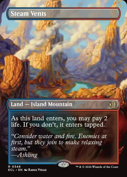 Steam Vents // Steam Vents, carte Magic ECL 348 — extension Lorwyn Eclipsed