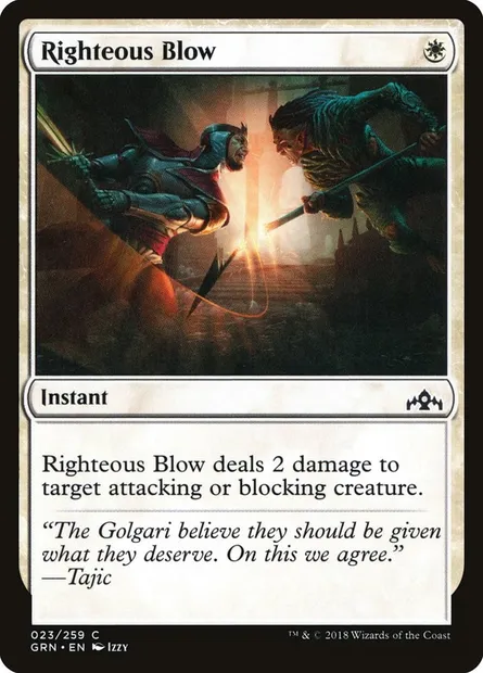 Righteous Blow, Magic card GRN 23 — Guilds of Ravnica set