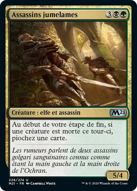 Assassins jumelames, carte Magic M21 226 — extension Core Set 2021