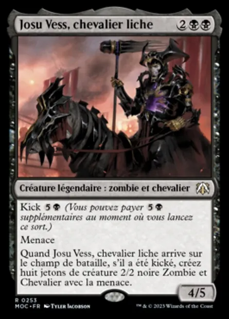 Josu Vess, chevalier liche, carte Magic MOC 253 — extension March of the Machine Commander