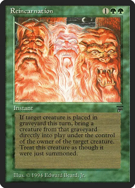 Réincarnation, carte Magic LEG 201 — extension Legends