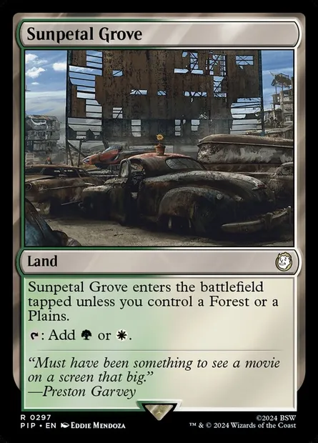 Sunpetal Grove, Magic card PIP 297 — Fallout set