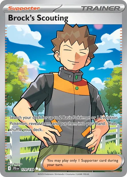 Brock's Scouting, Pokémon card JTG 179 — Journey Together set