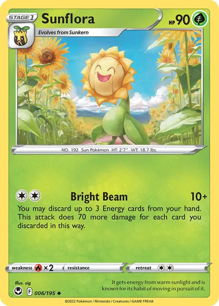 Sunflora, Pokémon card SIT 006 — Silver Tempest set