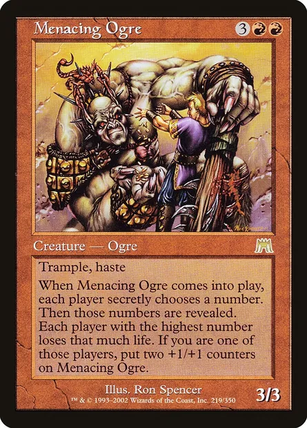Menacing Ogre, Magic card ONS 219 — Onslaught set