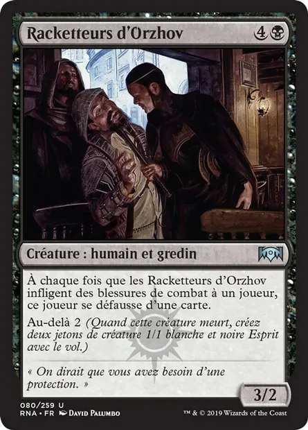 Racketteurs d'Orzhov, carte Magic RNA 80 — extension L'allégeance de Ravnica
