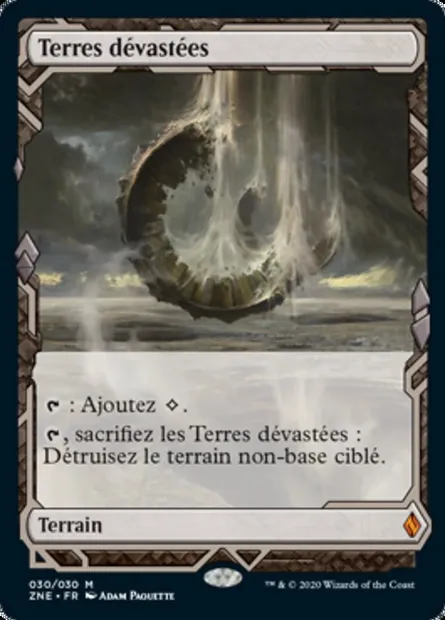 Terres dévastées, carte Magic ZNE 30 — extension Zendikar Rising Expeditions
